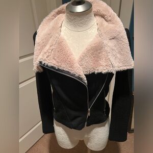 Bomber-Style wool & Faux Fur Jacket